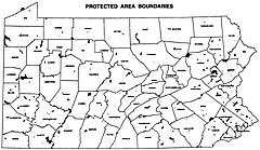 Protected area boundaries in PA.